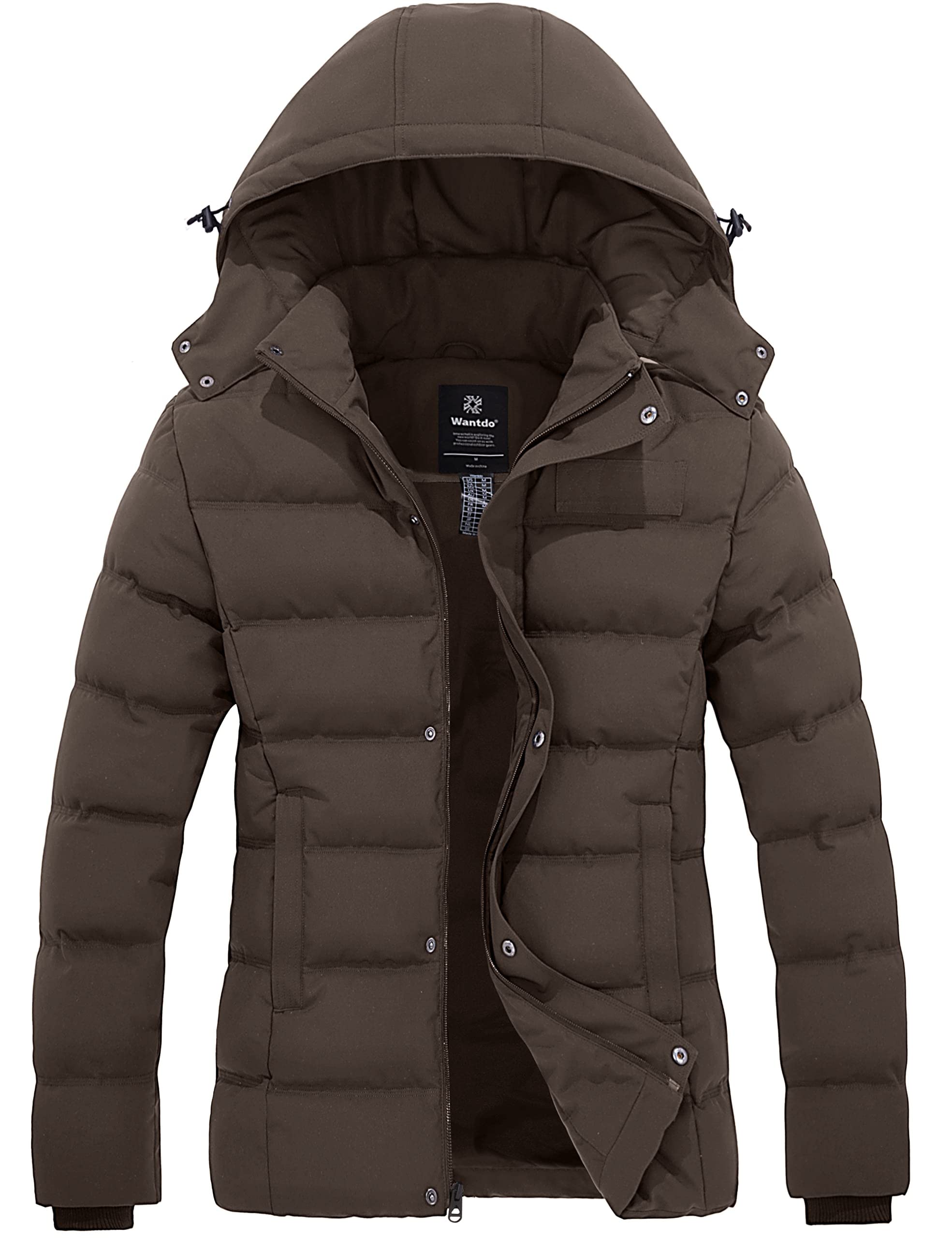Wantdo Women's Hooded Warm Winter Coat Quilted Thicken Puffer Jacket with Removable Hood
